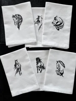 Elegant Equine Embroidered Napkins blender, kitchen appliance