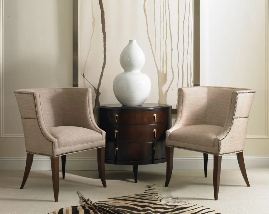 Elegant Linen Pull Up Chair