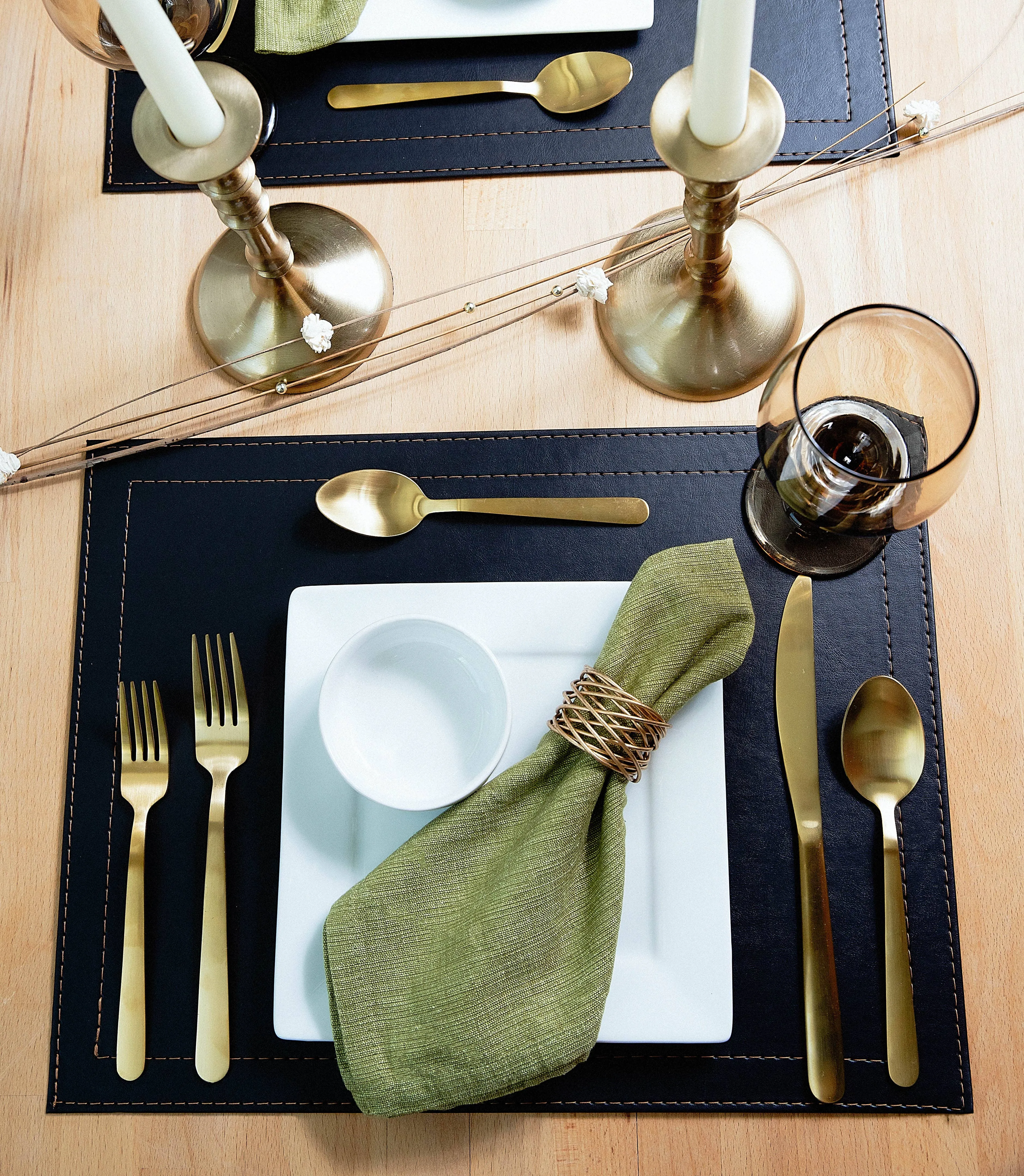 Elegant Luxe Vegan Leather Placemats