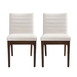 Elisson Mid Century Modern Channel Stitch Dining Chairs, Set of 2 dining table set, 6-piece dining set