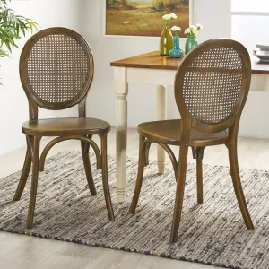 Elm Wood and Rattan Dining Chair (Set of 2) - NH713013 dining table set, 6-piece dining set