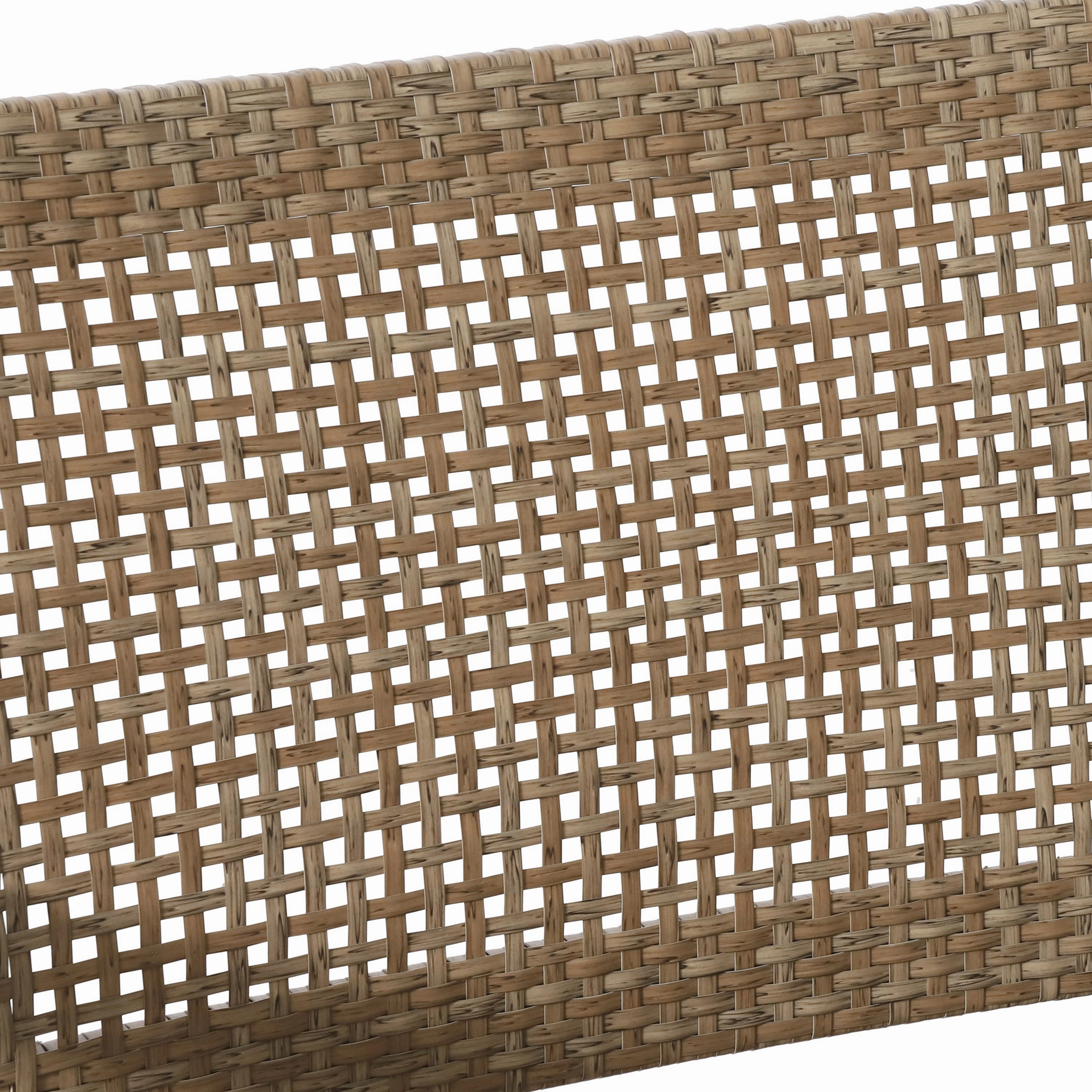 Elmcrest Outdoor Wicker and Acacia Wood 4 Seater Chat Set, Light Multibrown and Light Brown