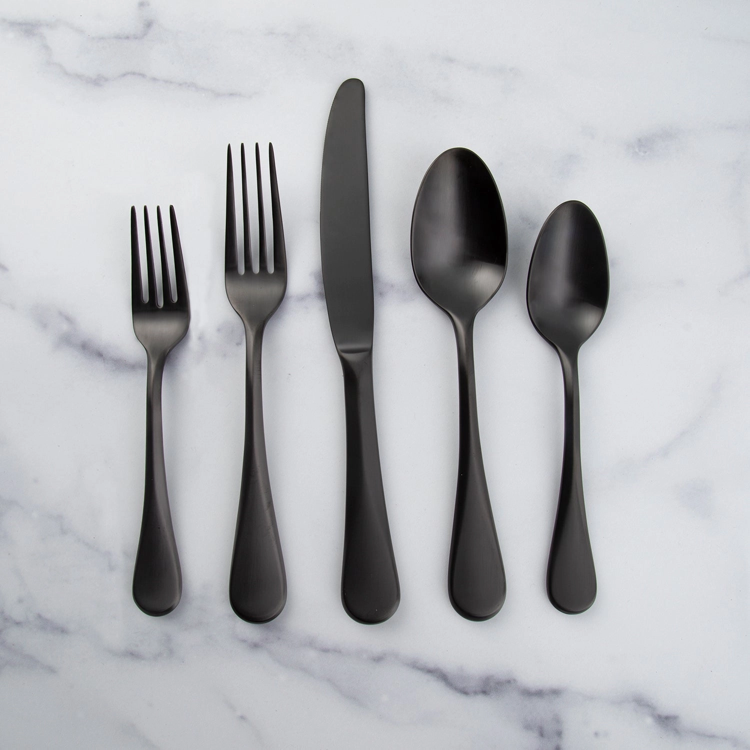 Eloquence Black Satin 20 Piece Flatware Set