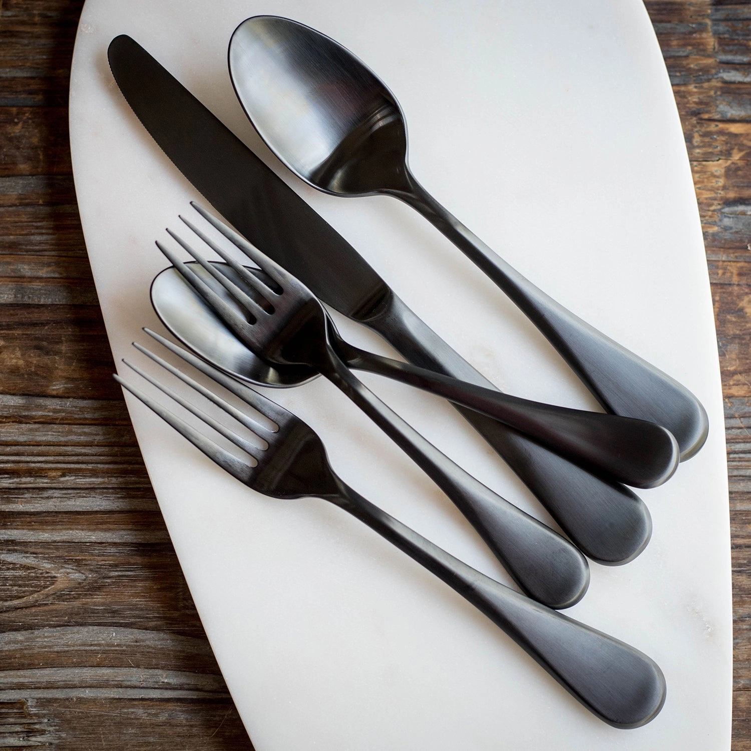 Eloquence Black Satin 20 Piece Flatware Set