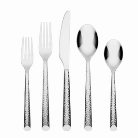 Elsa Mirror Hammered 20 Piece Flatware Set