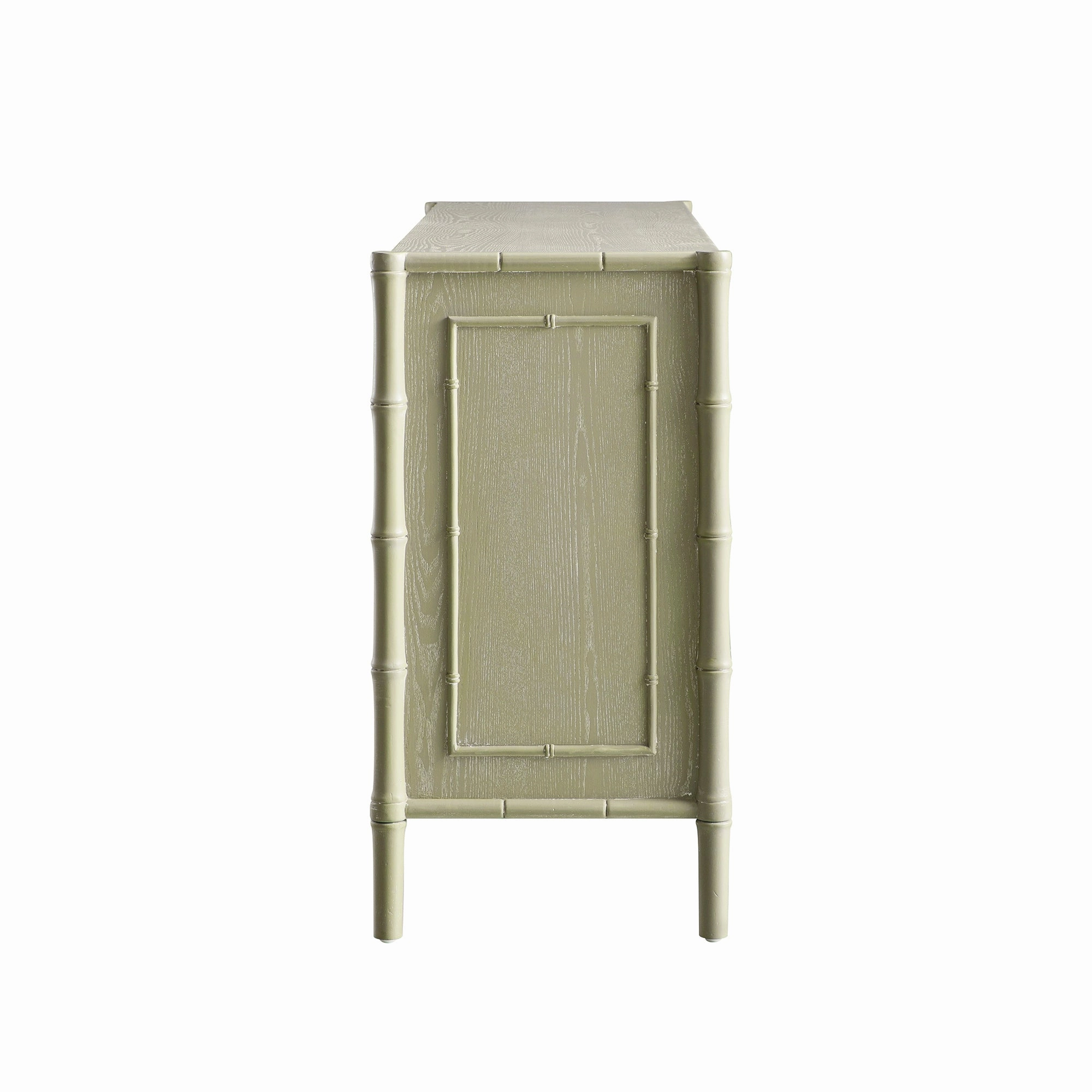 Elstowe Faux Bamboo Large Sideboard, Sage Green