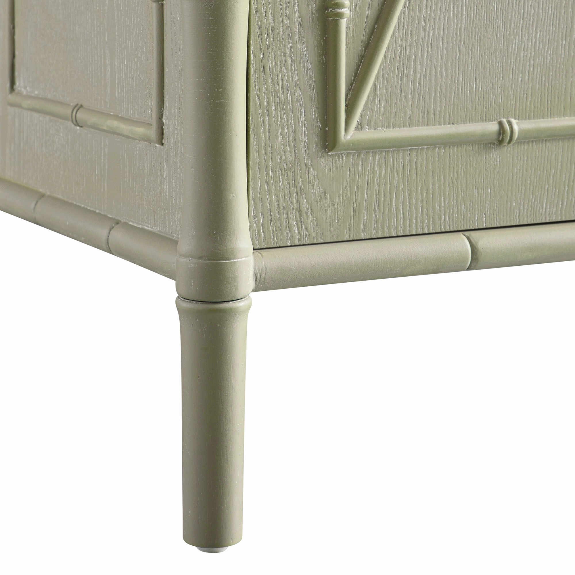 Elstowe Faux Bamboo Large Sideboard, Sage Green