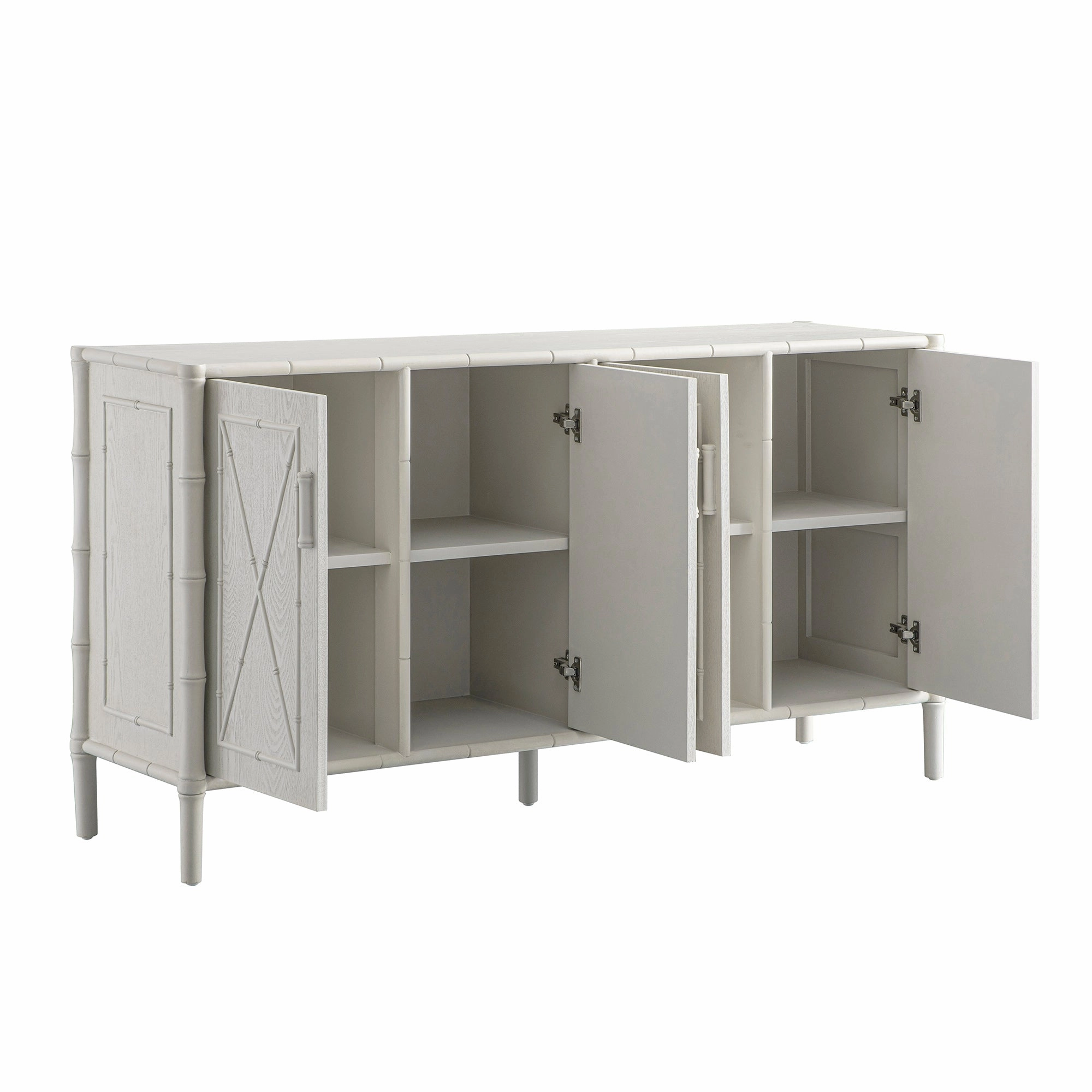 Elstowe Faux Bamboo Large Sideboard, Shaded White