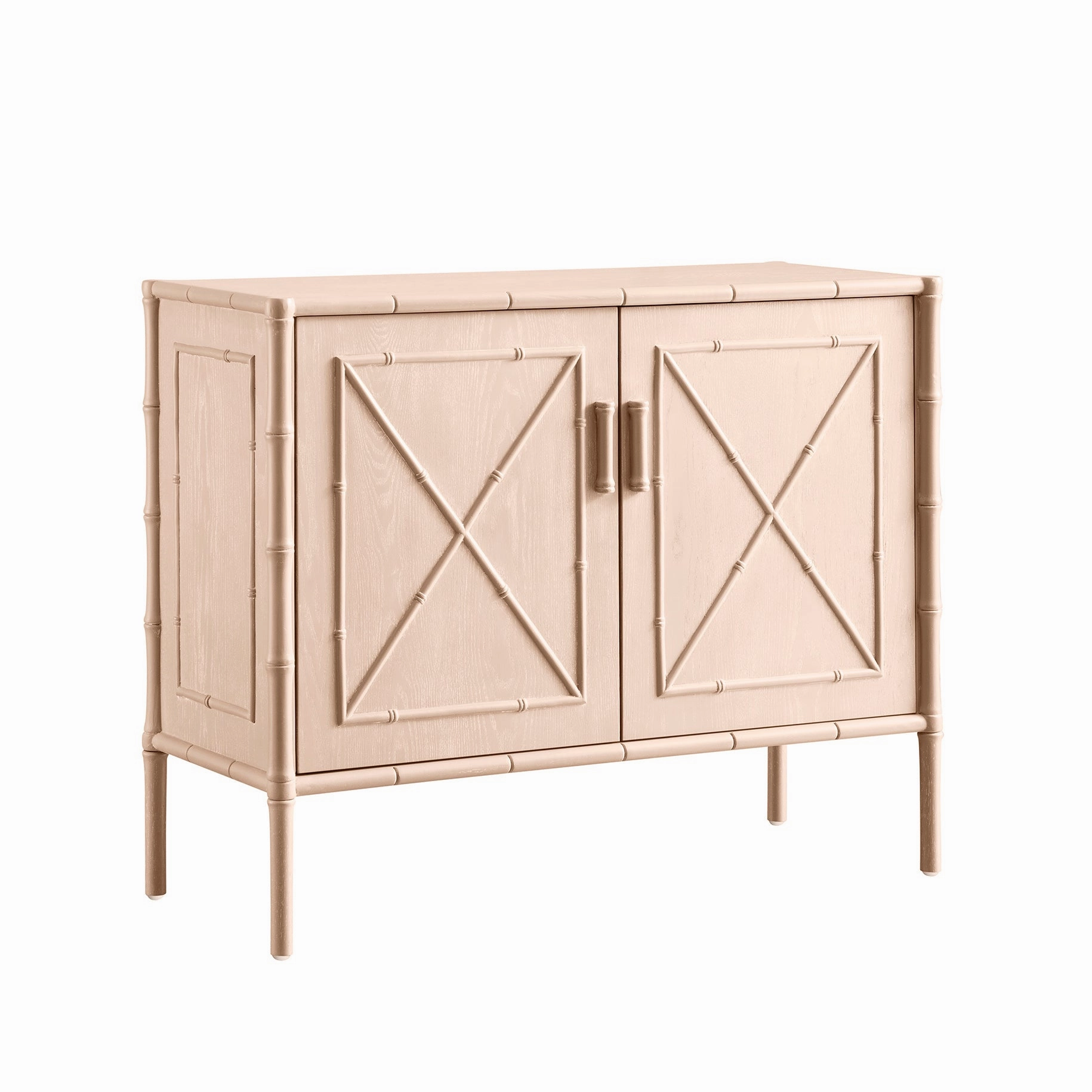 Elstowe Faux Bamboo Small Sideboard, Nude Pink