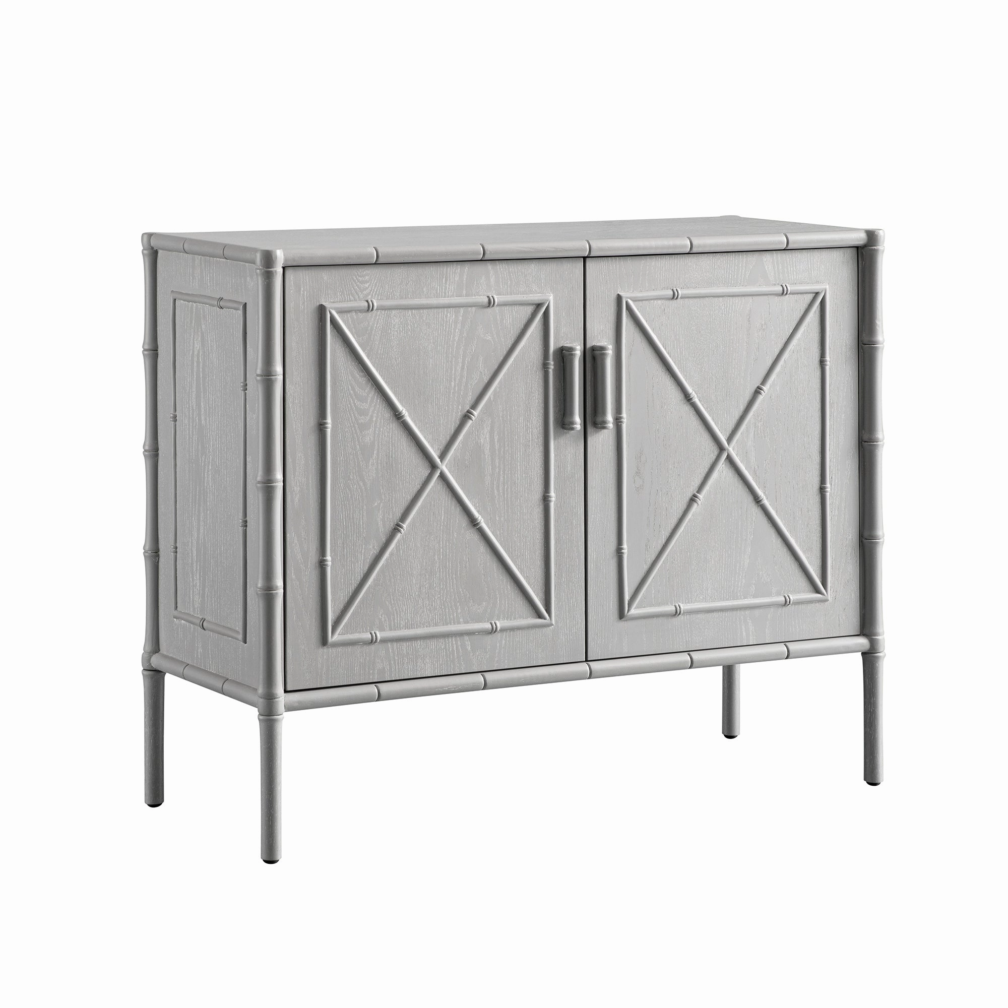 Elstowe Faux Bamboo Small Sideboard, Warm Grey