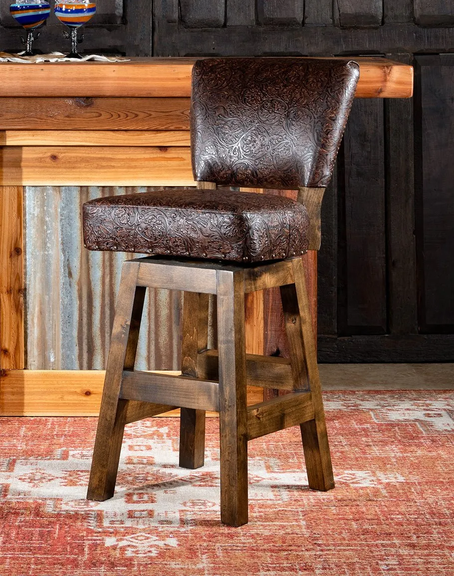 Embossed Brown Leather Western Bar Stools gaming chair, computer chair