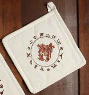 Embroidered Boots & Saddle Pot Holders blender, kitchen appliance
