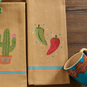 Embroidered Chili Pepper Kitchen Towels blender, kitchen appliance