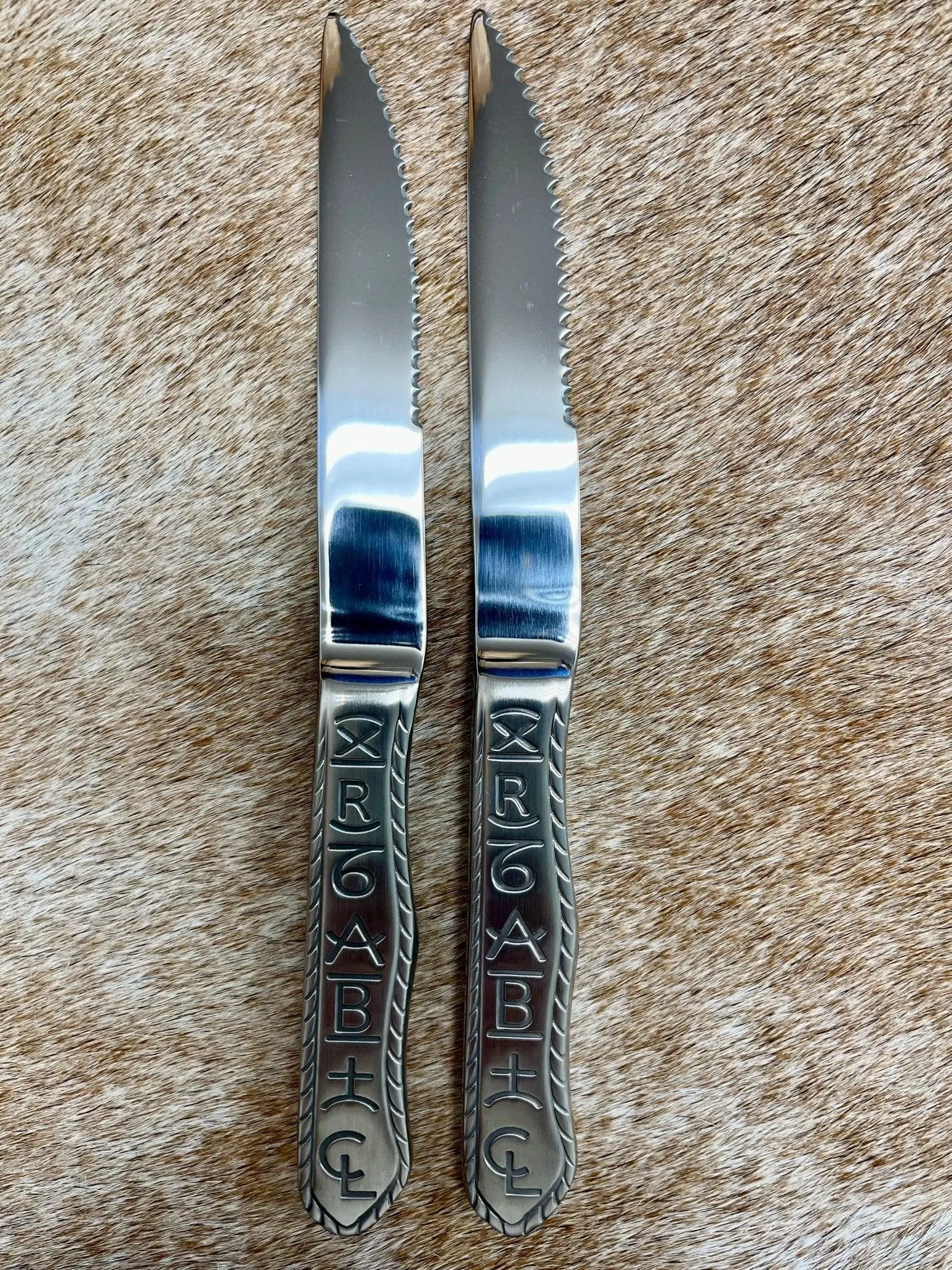 Engraved Rope & Brands Steak Knives
