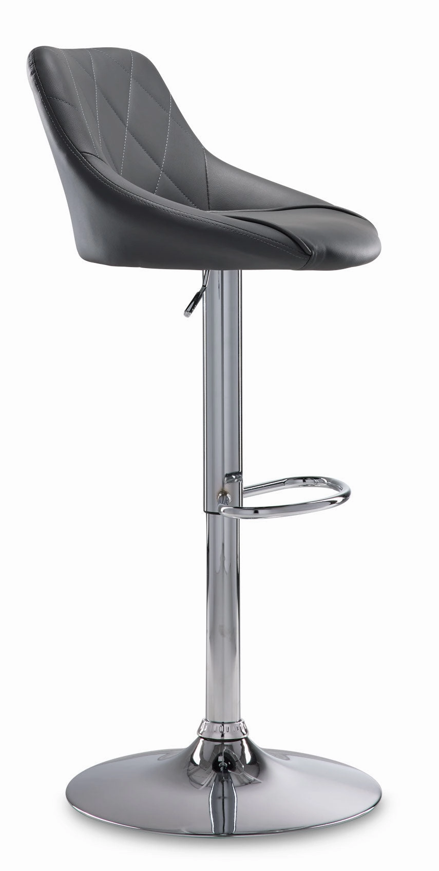 Esma Bar Height Stool - Grey, Chrome