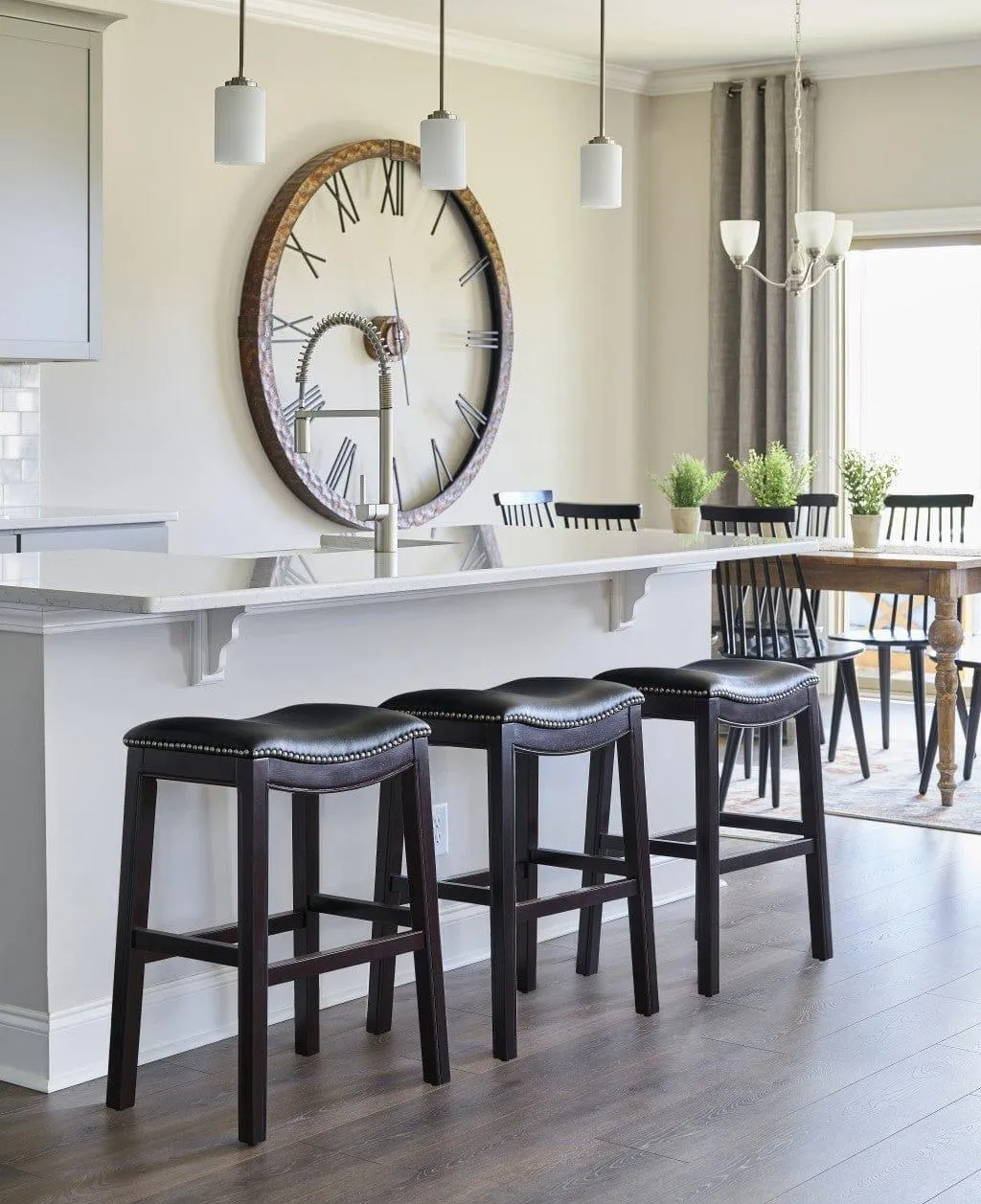 Espresso & Black Saddle Style Counter Stool