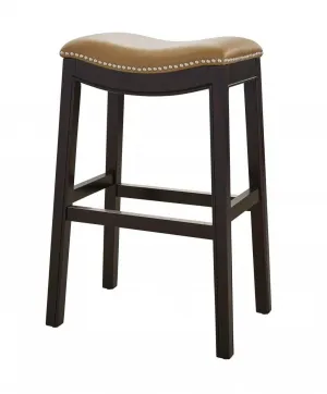 Espresso & Carmel Saddle Bar Stool 30" gaming chair, computer chair