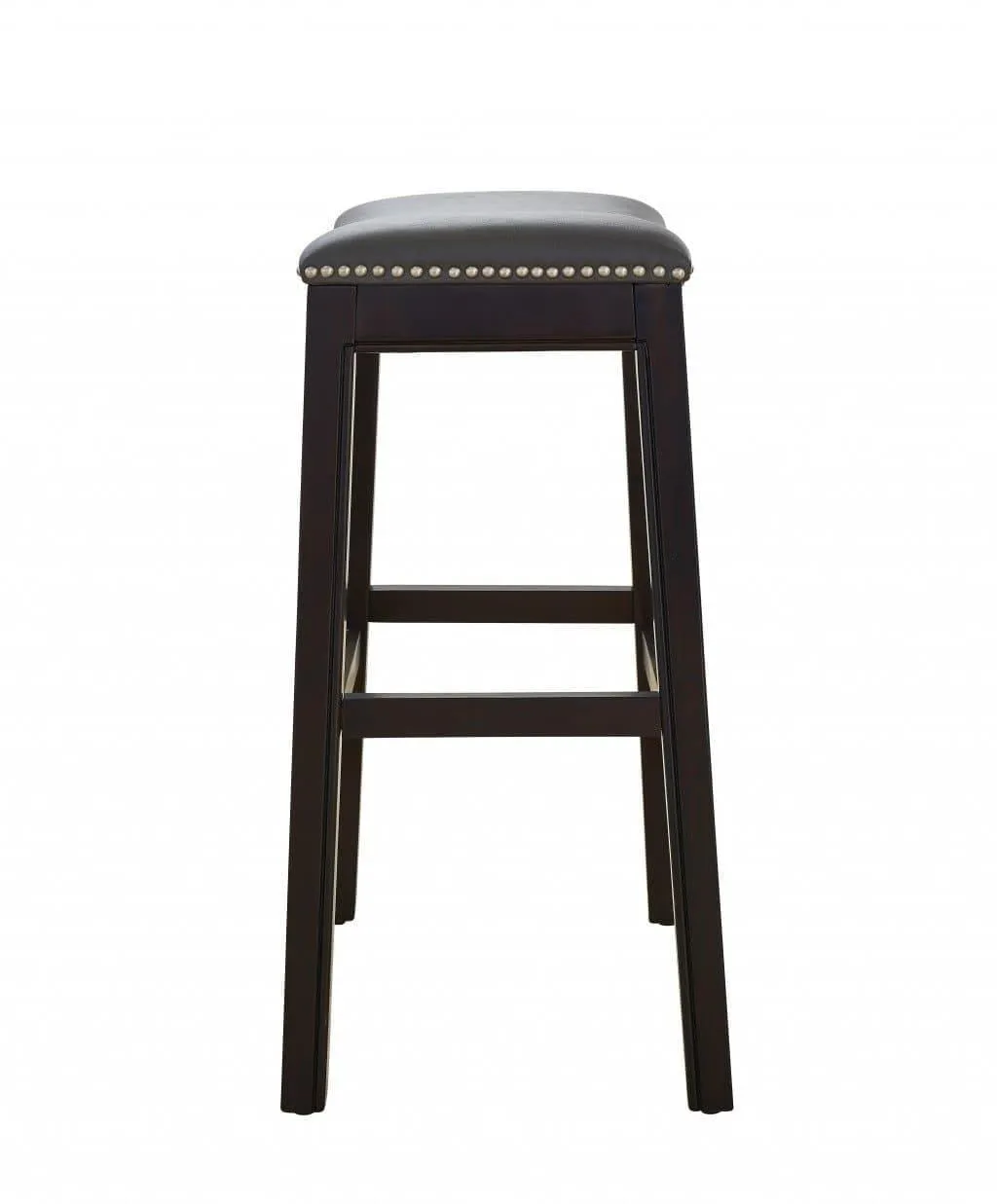 Espresso & Gray Saddle Style Counter Stool 25"