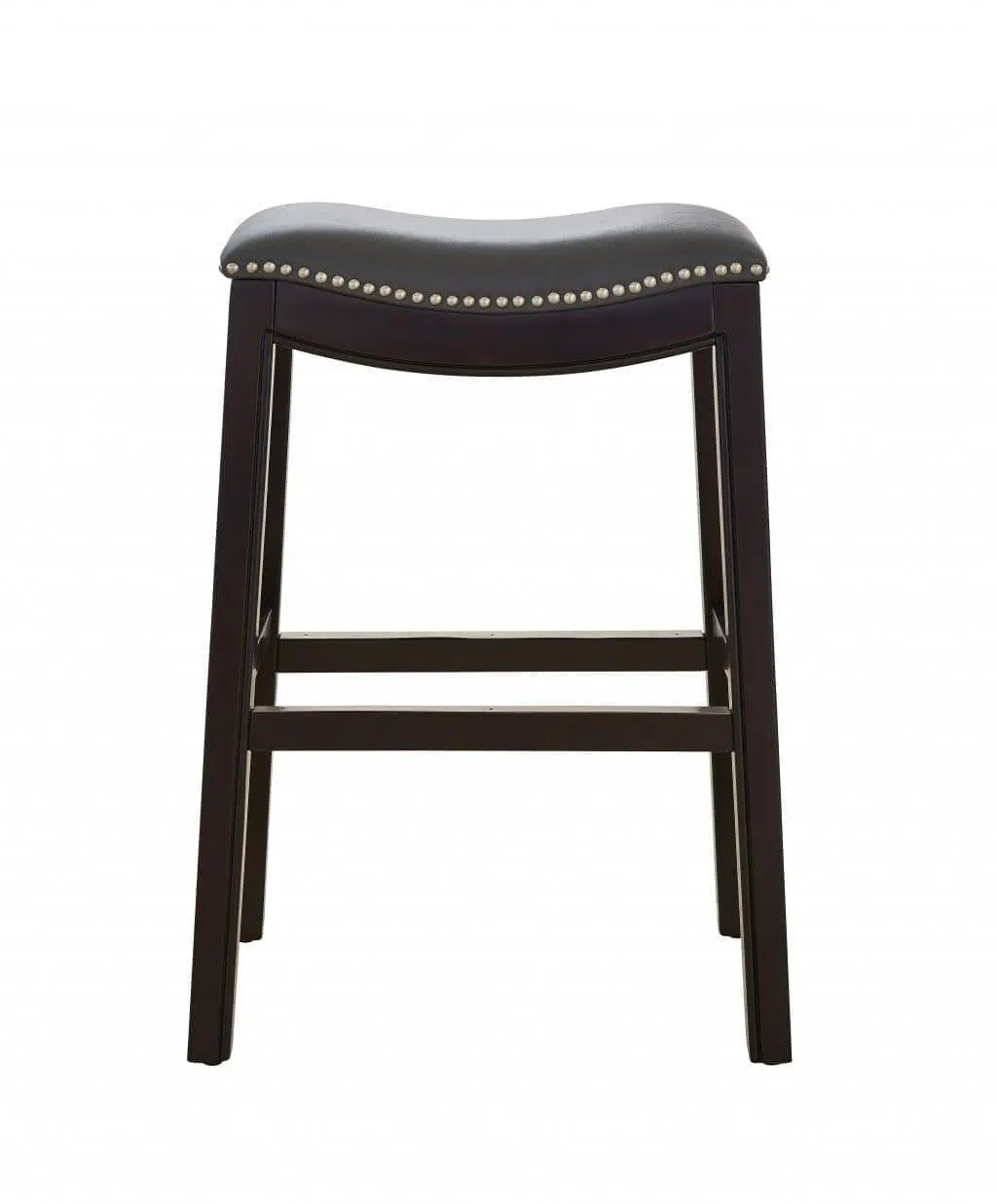 Espresso & Gray Saddle Style Counter Stool 25"