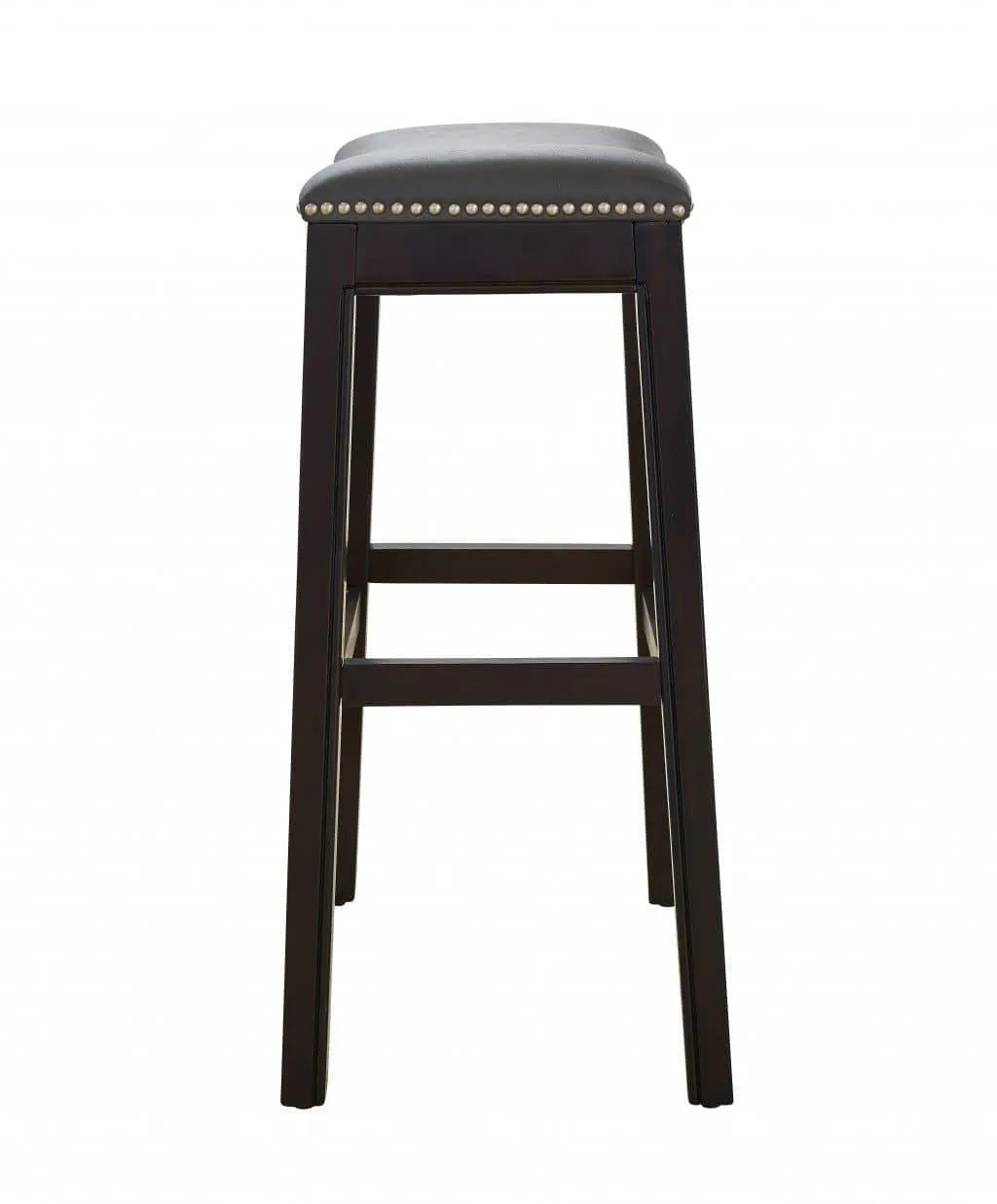 Espresso & Grey Saddle Style Bar Stool 30"
