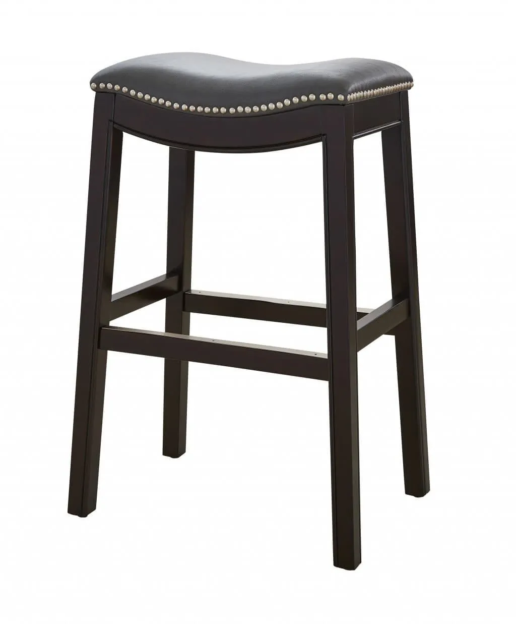 Espresso & Grey Saddle Style Bar Stool 30"