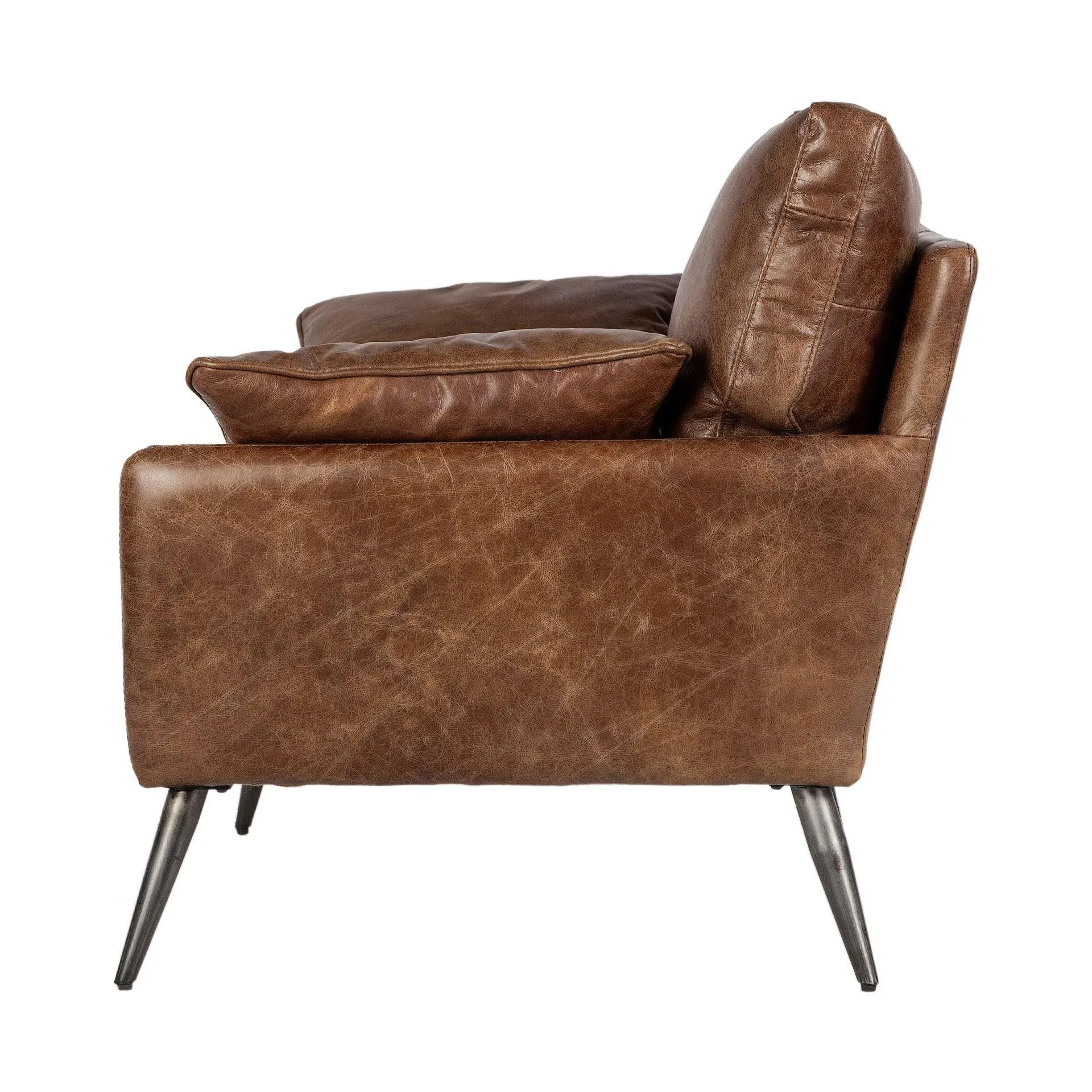 Espresso Brown Wide Leather Accent Chair