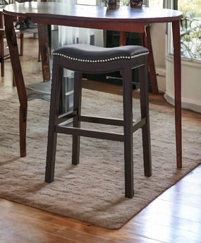 Espresso & Black Saddle Style Bar Stool 30" glassware set, wine glass