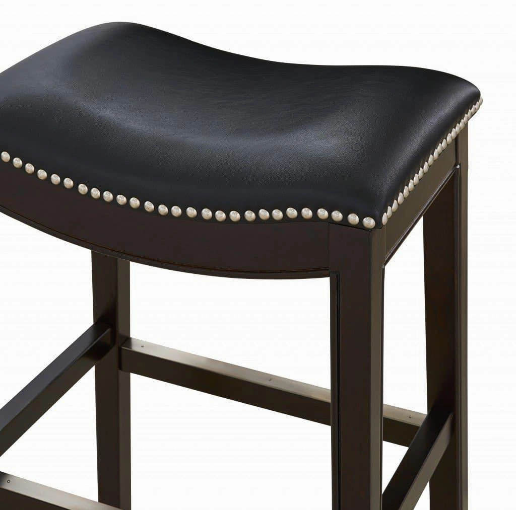 Espresso & Black Saddle Style Bar Stool 30"