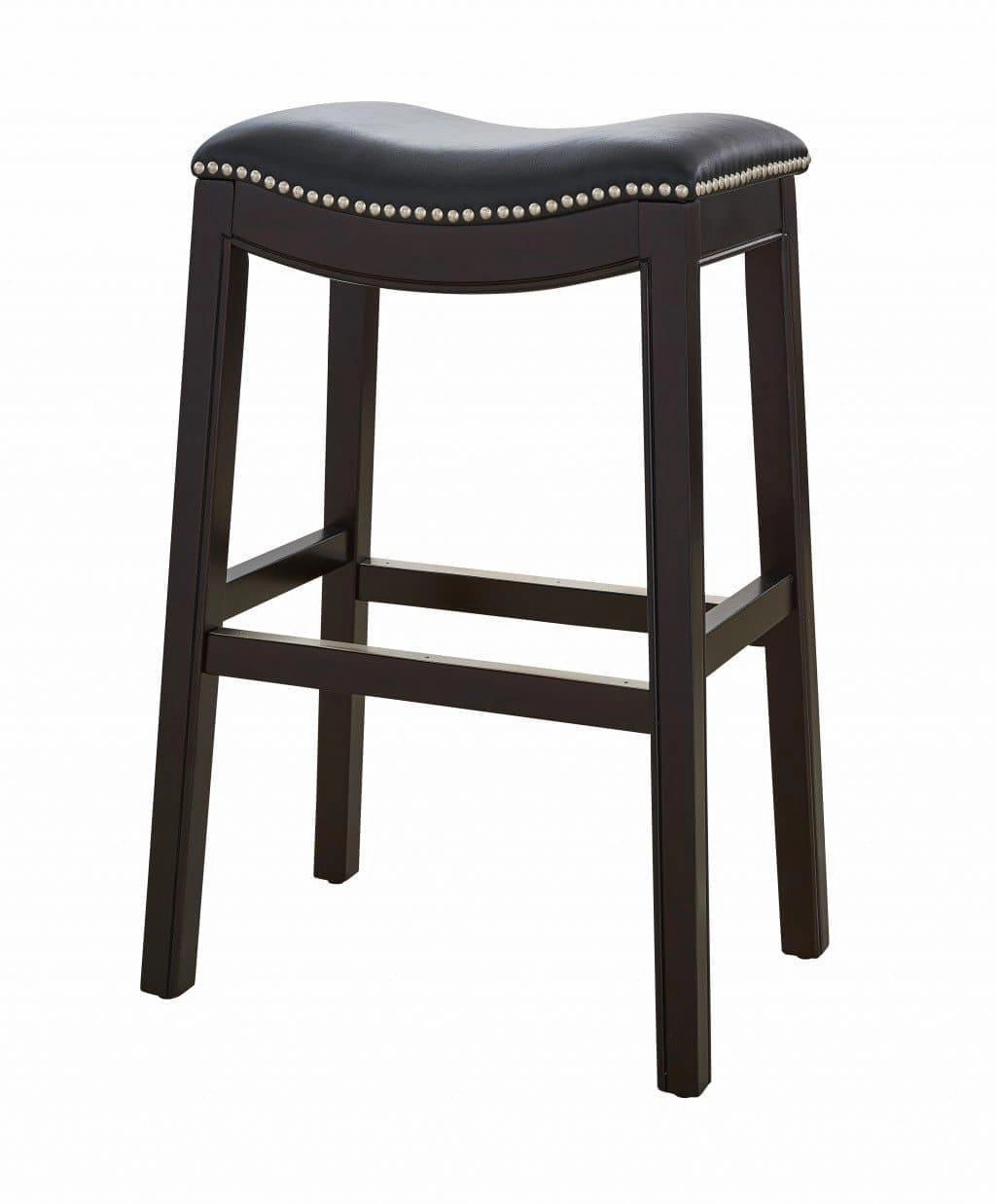 Espresso & Black Saddle Style Bar Stool 30"