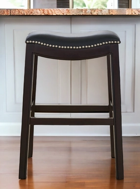 Espresso & Black Saddle Style Counter Stool glassware set, wine glass