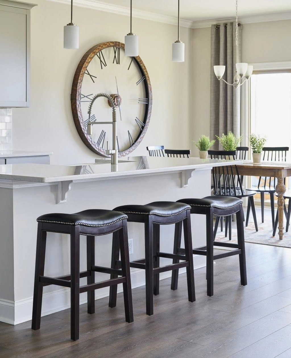 Espresso & Black Saddle Style Counter Stool