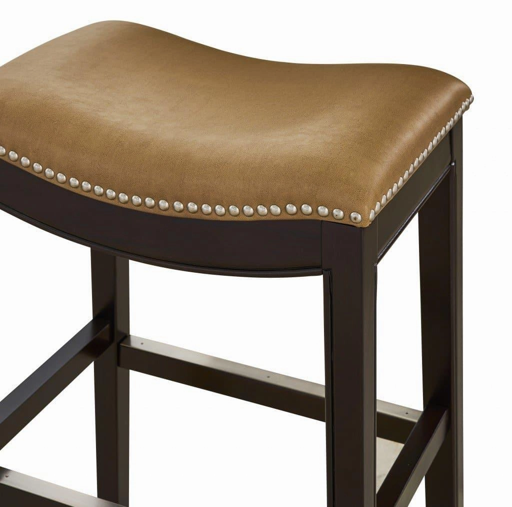 Espresso & Carmel Saddle Bar Stool 30"