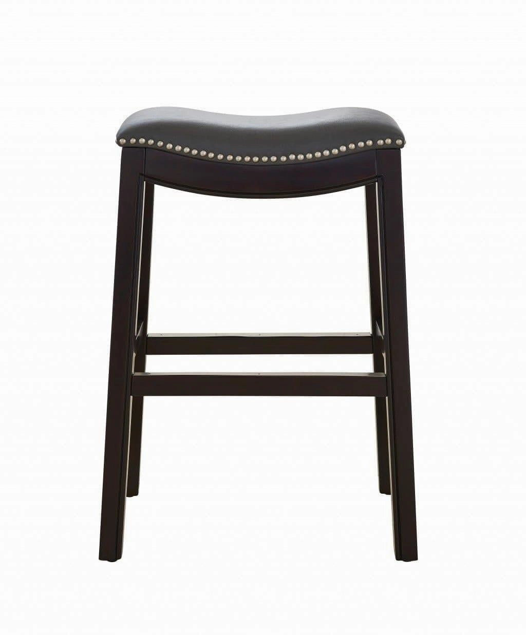 Espresso & Gray Saddle Style Counter Stool 25"