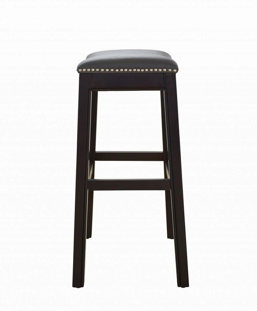 Espresso & Gray Saddle Style Counter Stool 25"