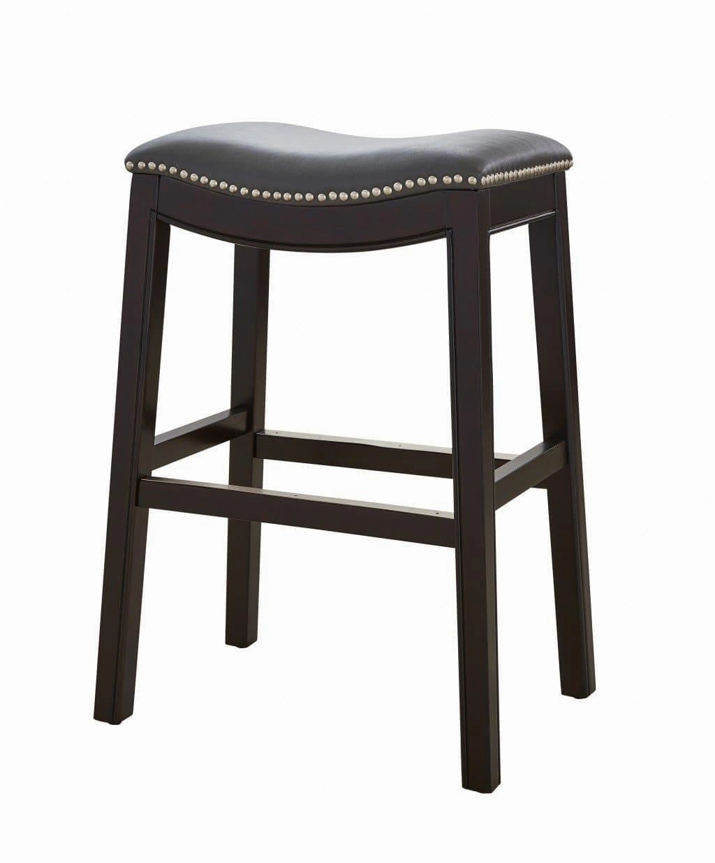 Espresso & Gray Saddle Style Counter Stool 25"