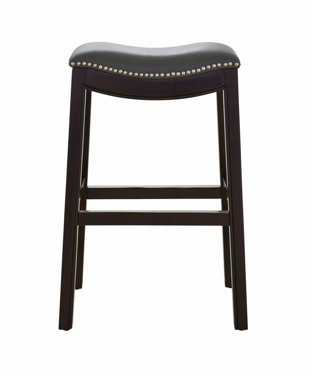 Espresso & Grey Saddle Style Bar Stool 30"