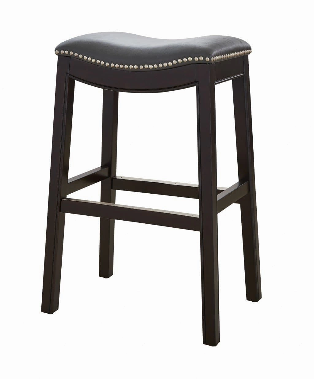 Espresso & Grey Saddle Style Bar Stool 30"