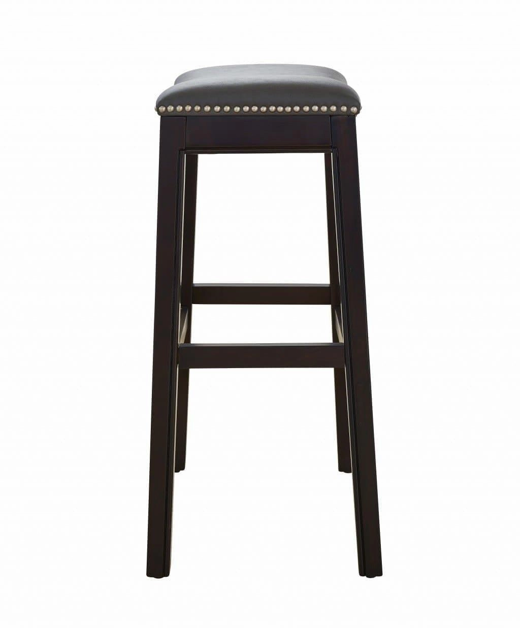 Espresso & Grey Saddle Style Bar Stool 30"