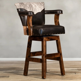 Espresso Leather & Cowhide Bar Stool glassware set, wine glass