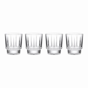 Estate Double Old Fashion Glasses - Set Of 4