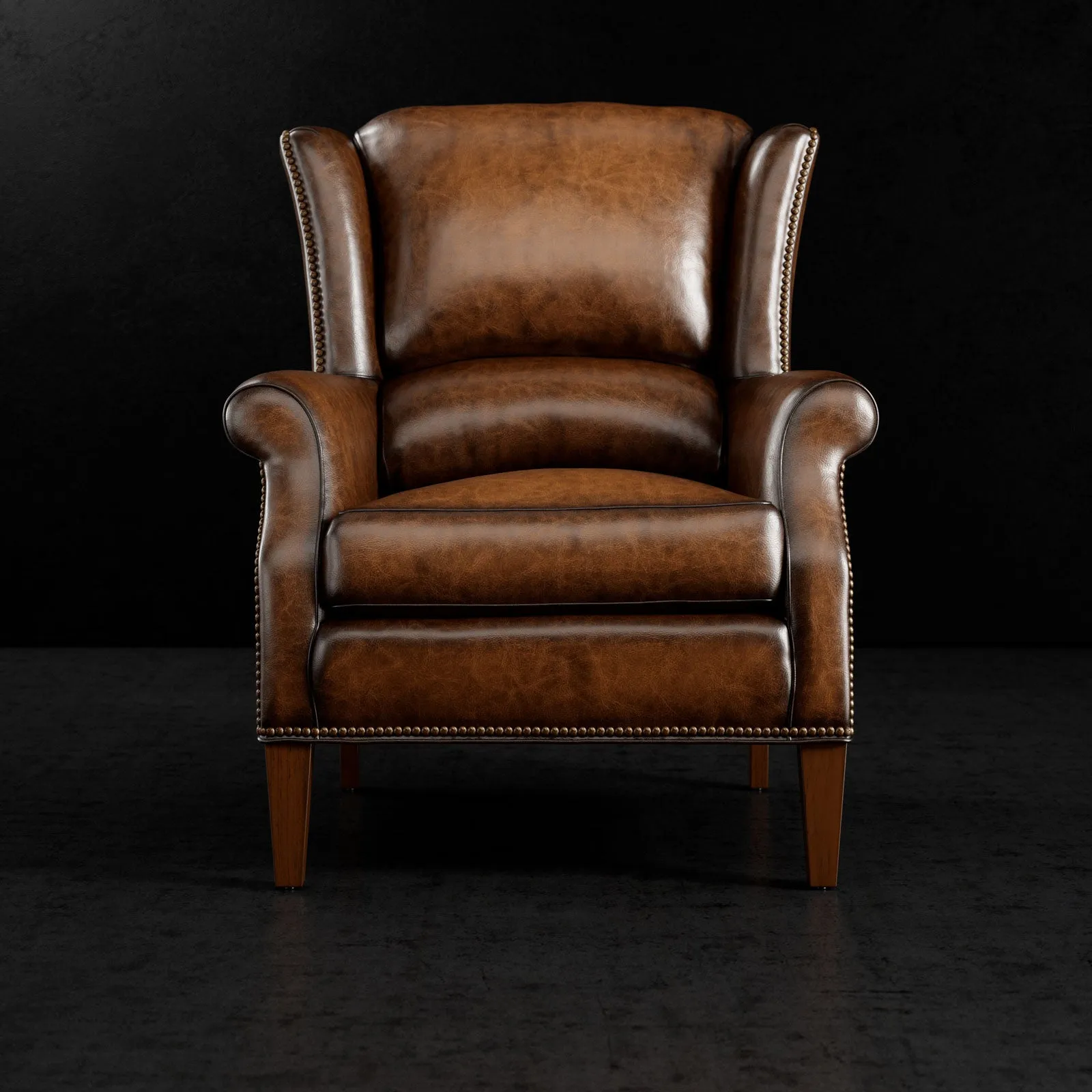Estelle Luxury Wingback Leather Chair - 9 Colors