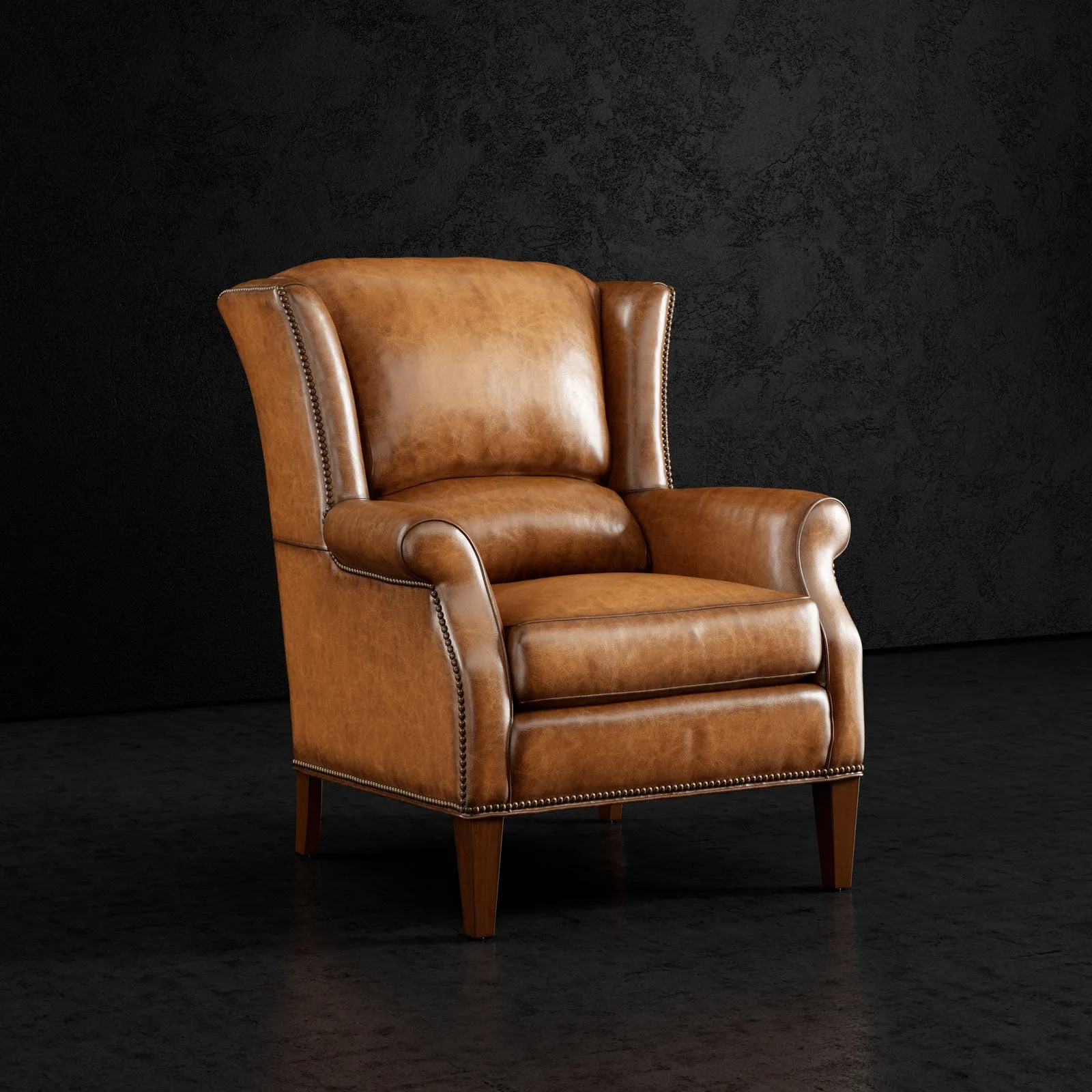 Estelle Luxury Wingback Leather Chair - 9 Colors