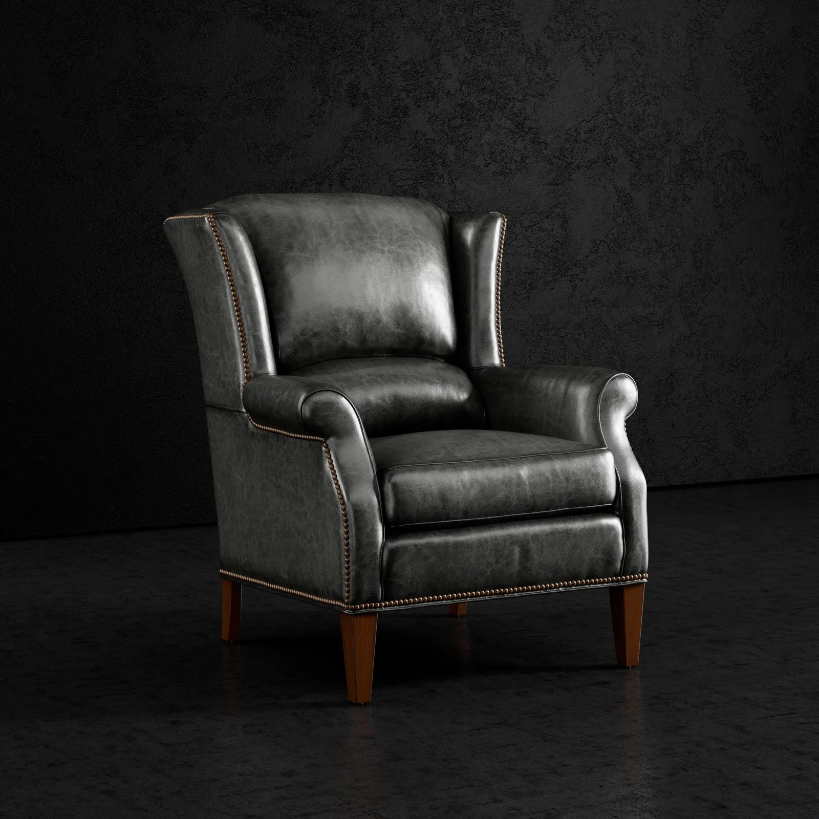 Estelle Luxury Wingback Leather Chair - 9 Colors