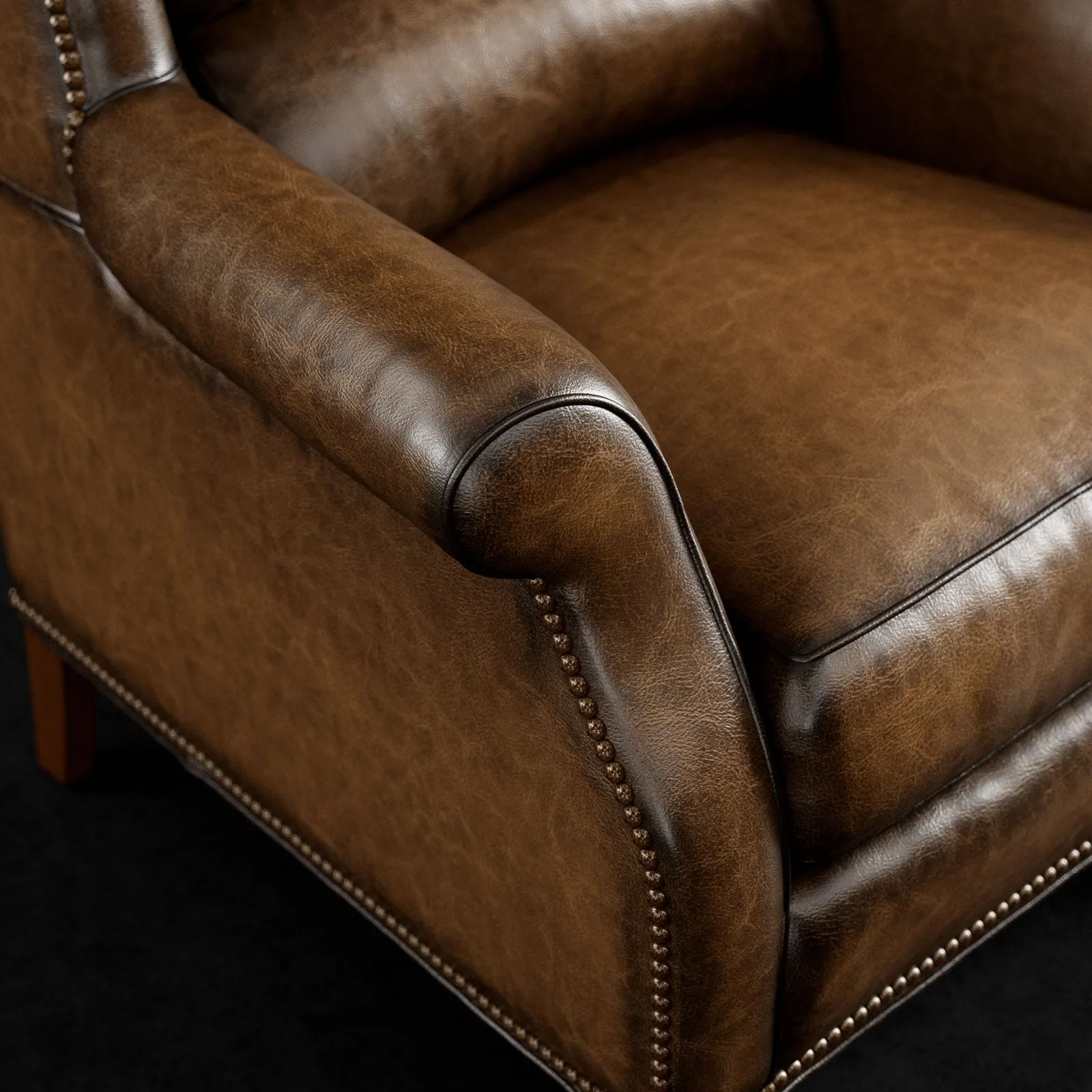Estelle Luxury Wingback Leather Chair - 9 Colors