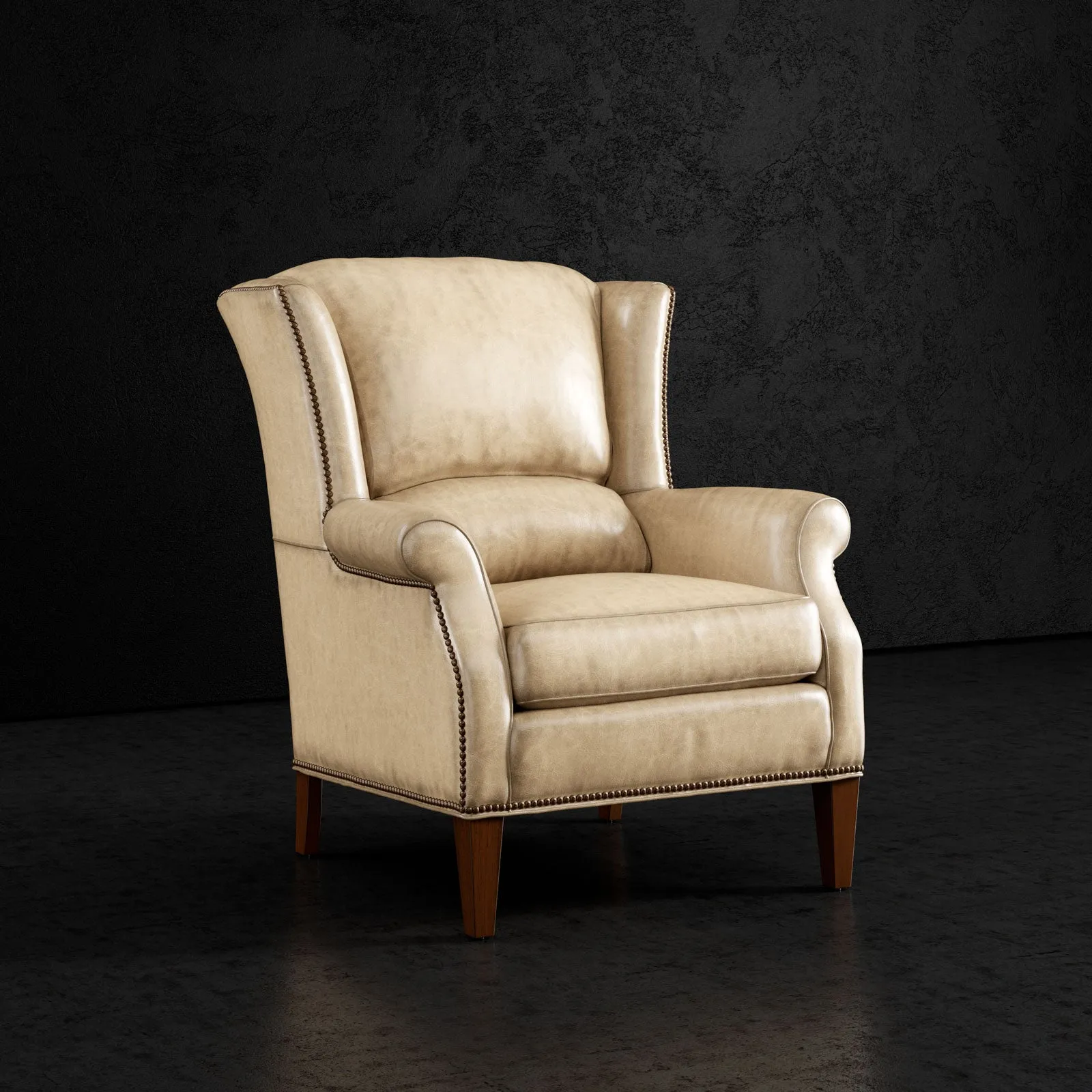 Estelle Luxury Wingback Leather Chair - 9 Colors