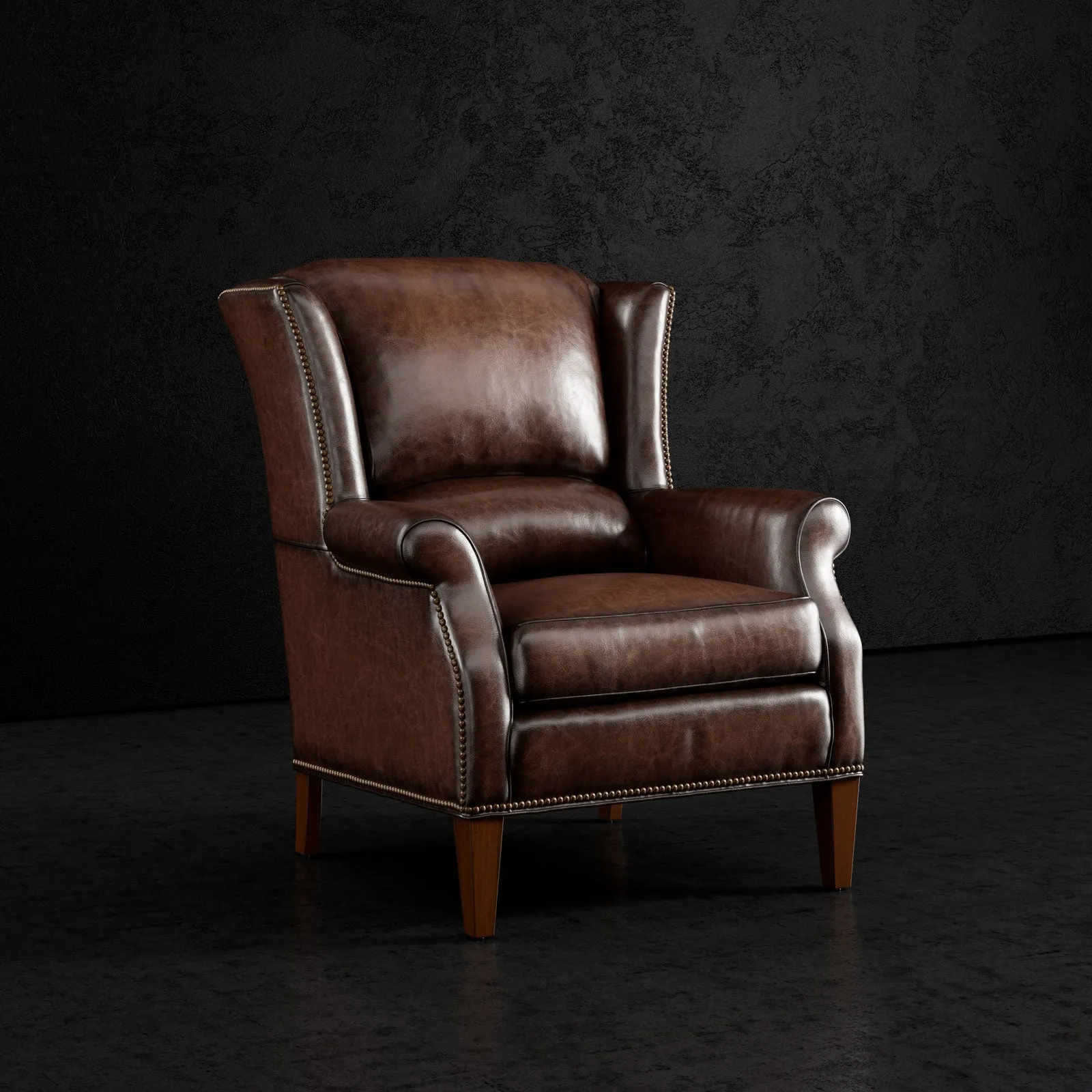 Estelle Luxury Wingback Leather Chair - 9 Colors
