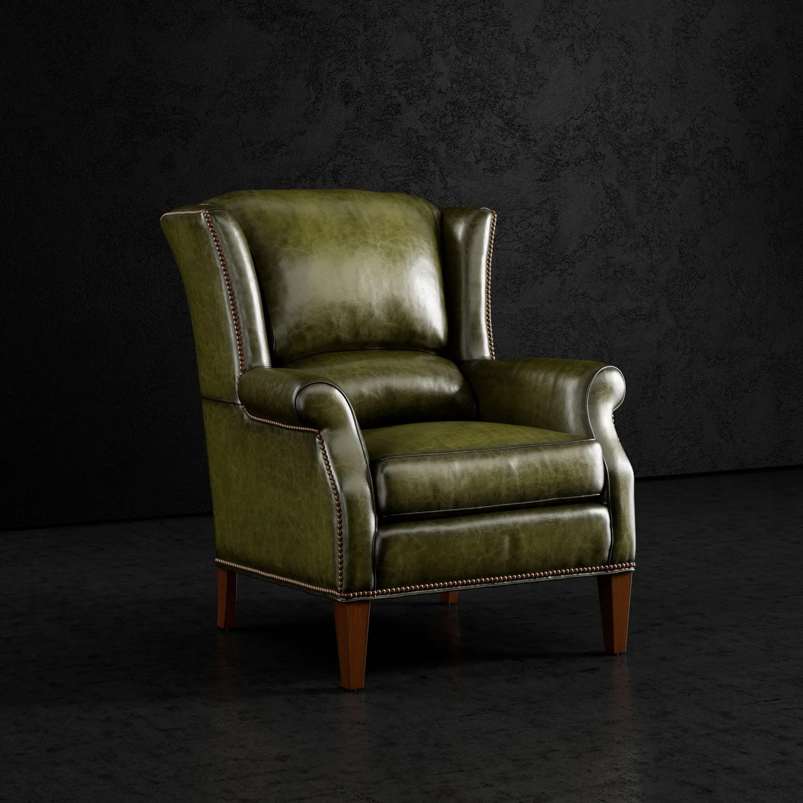Estelle Luxury Wingback Leather Chair - 9 Colors