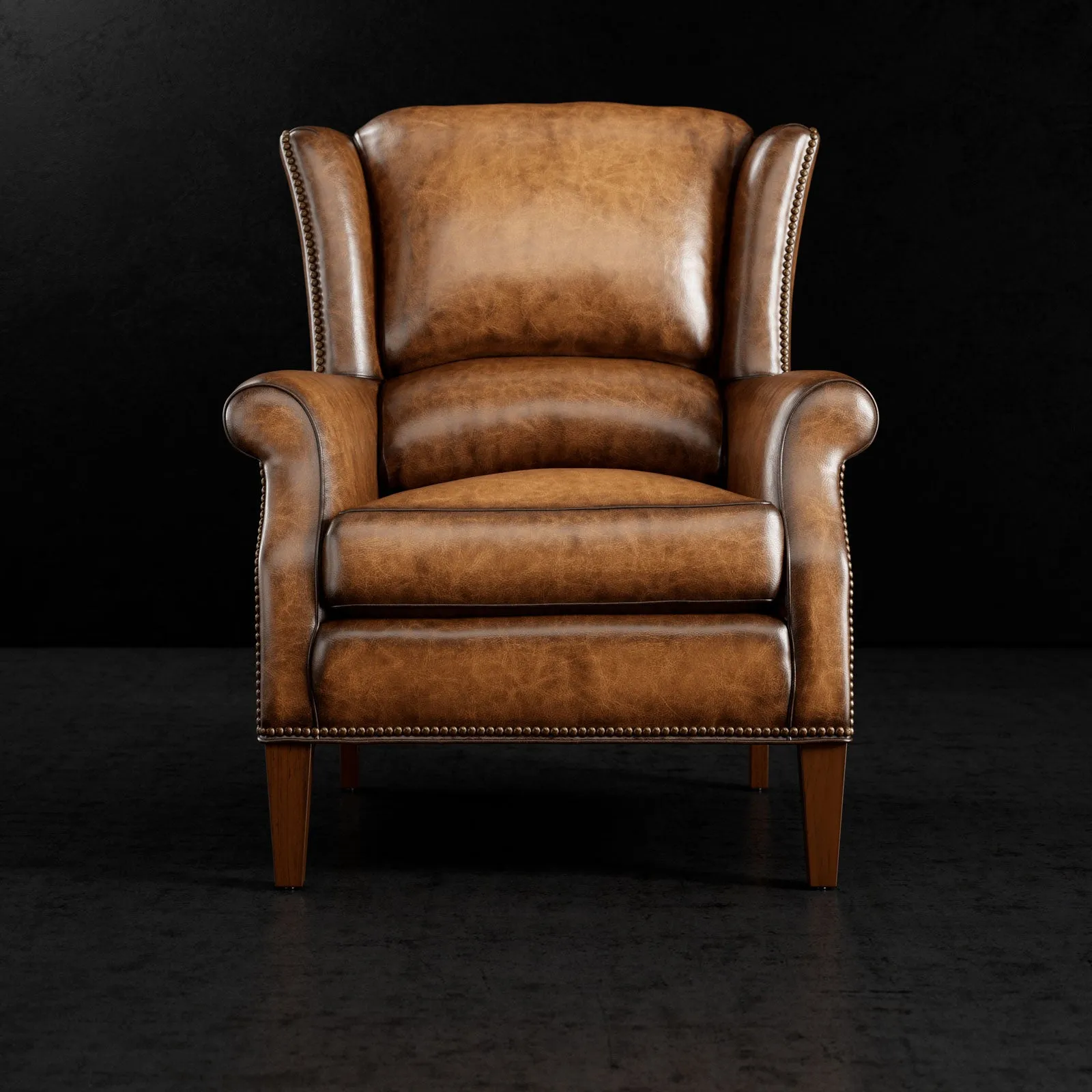 Estelle Luxury Wingback Leather Chair - 9 Colors
