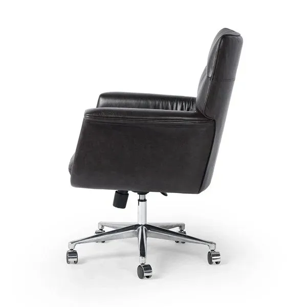 Executive Black Leather Desk Chair
