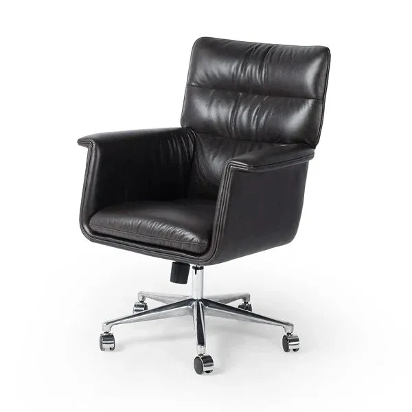 Executive Black Leather Desk Chair